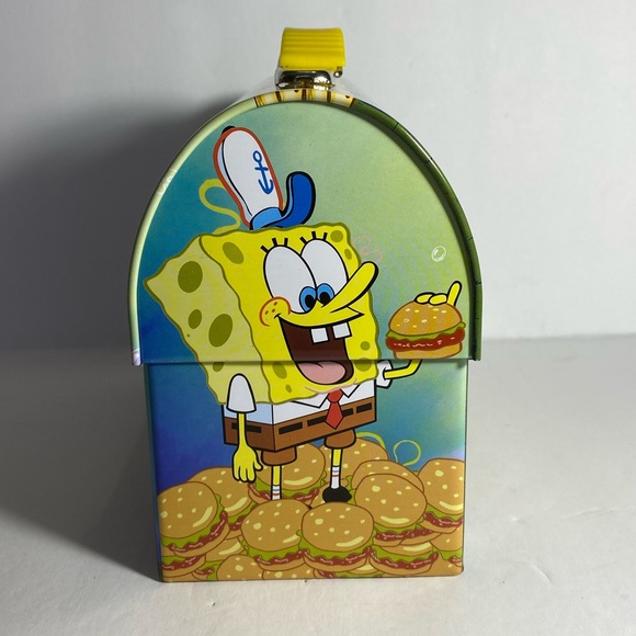 New SpongeBob employee of the month tin lunch box storage 2001 bag - Picture 3 of 8